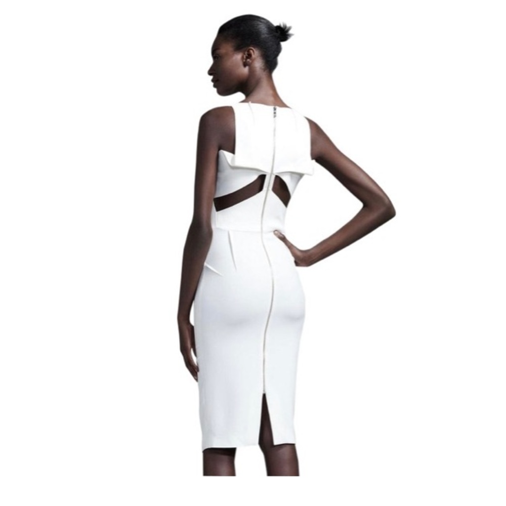 Roland Mouret ivory Rocklea Stretch-crepe Cocktail Dress size 4